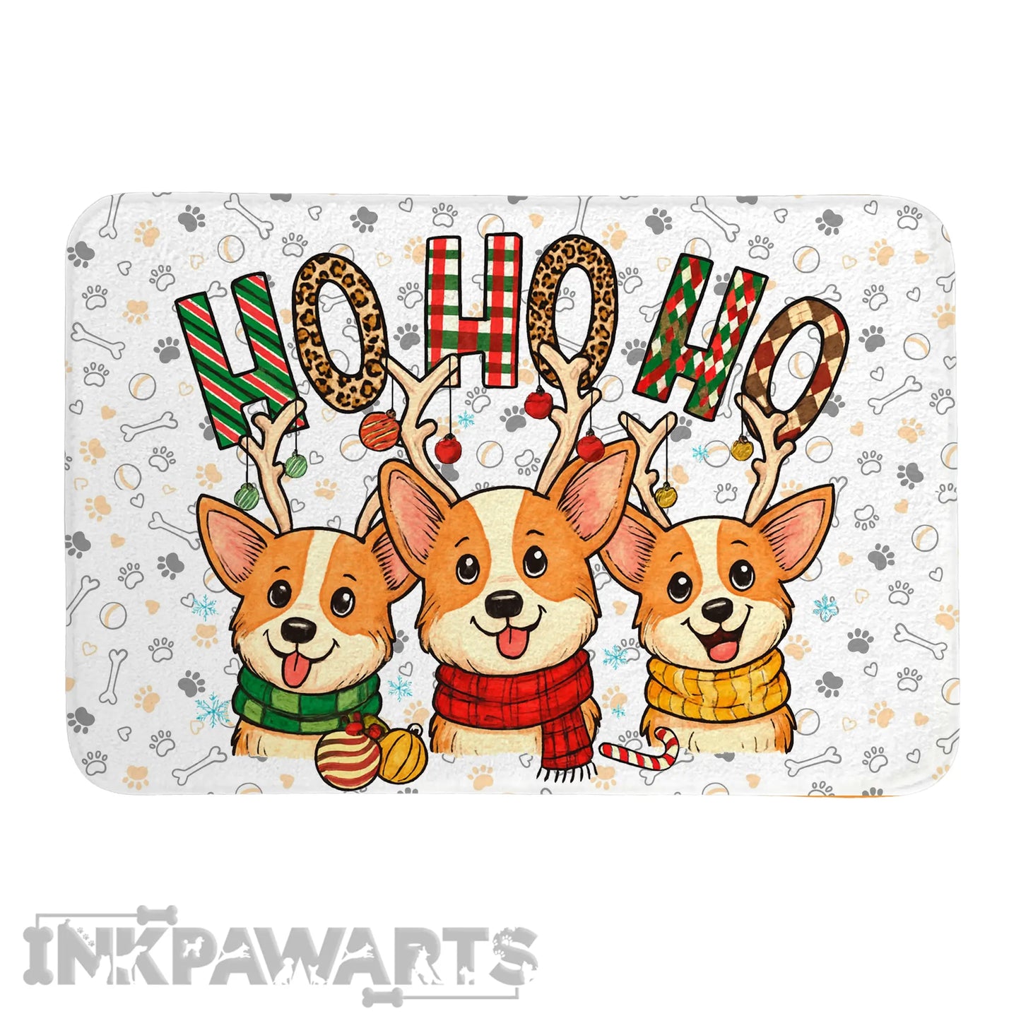 Corgi Doormat Merry Christmas HoHoHo