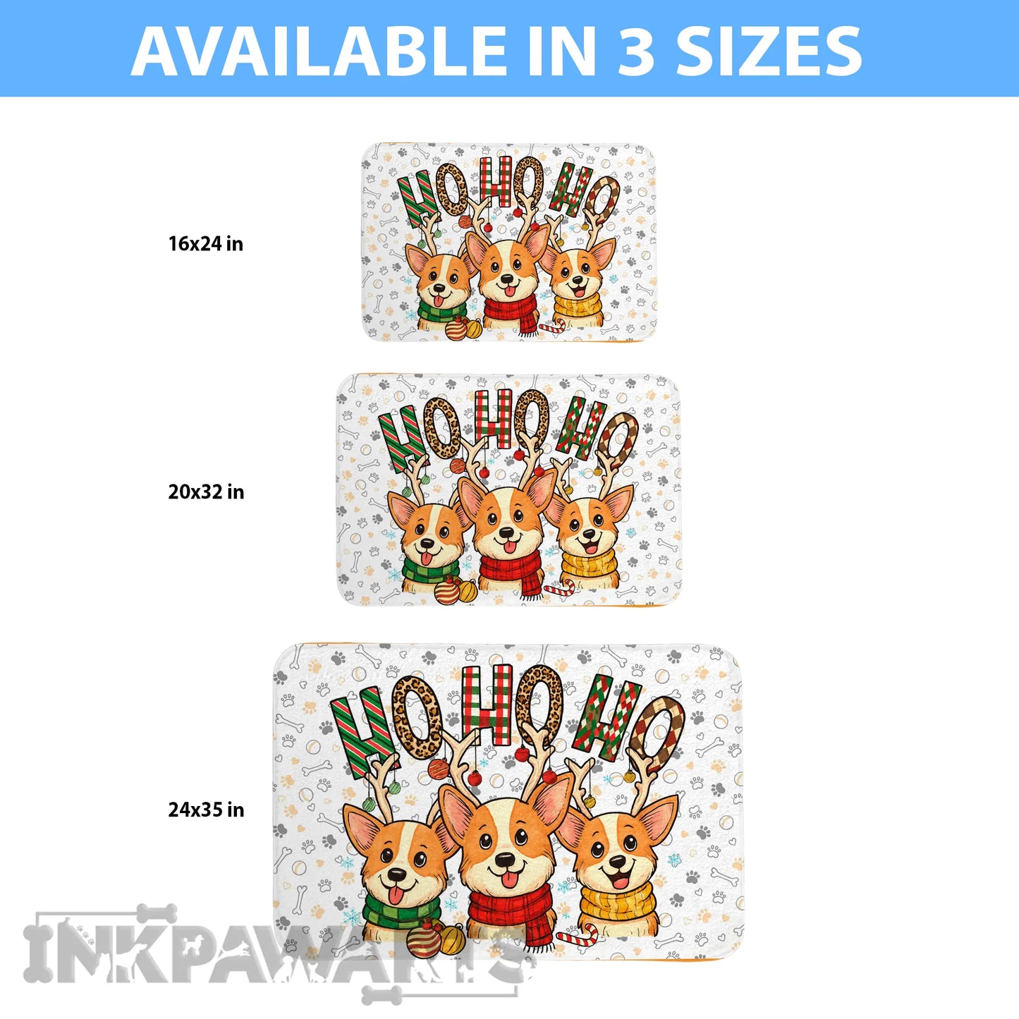 Corgi Doormat Merry Christmas HoHoHo