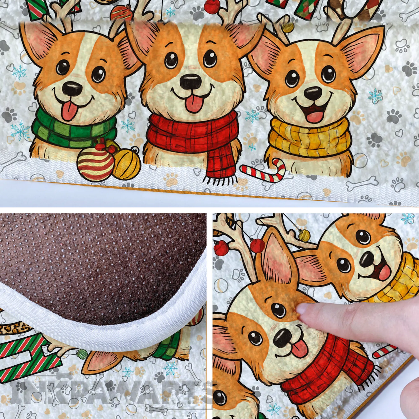 Corgi Doormat Merry Christmas HoHoHo