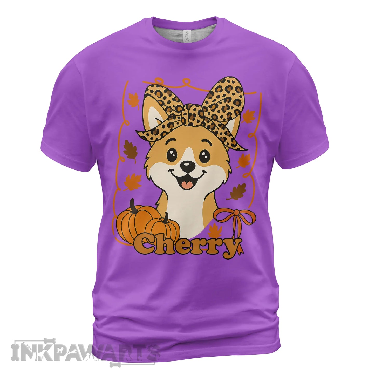 Corgi T-Shirt Cute Thanksgiving Dog Tee with Pumpkins and Fall Leaves