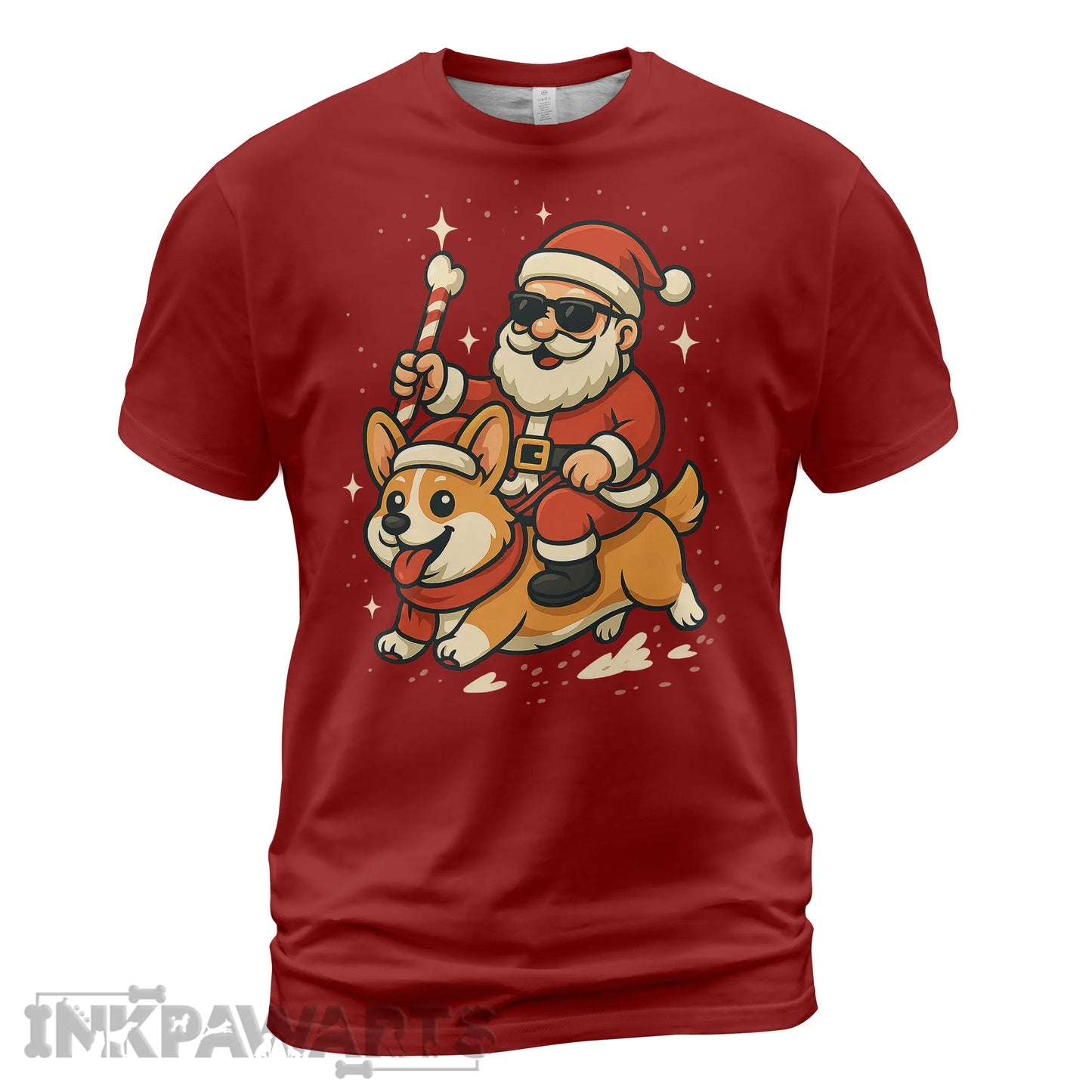 Corgi T-Shirt Funny Christmas Santa Dog Tee for Holiday Cheer