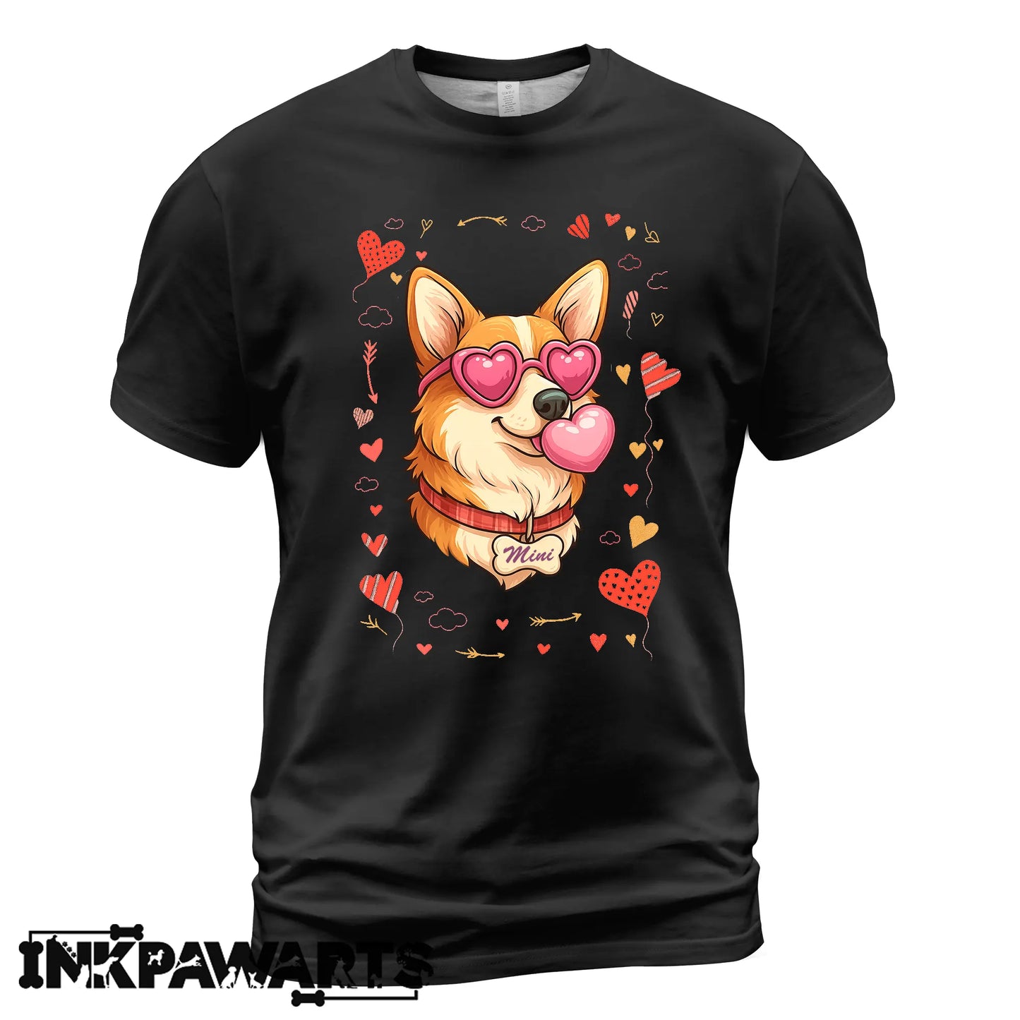 Cute Corgi Valentine Shirt with Heart Glasses