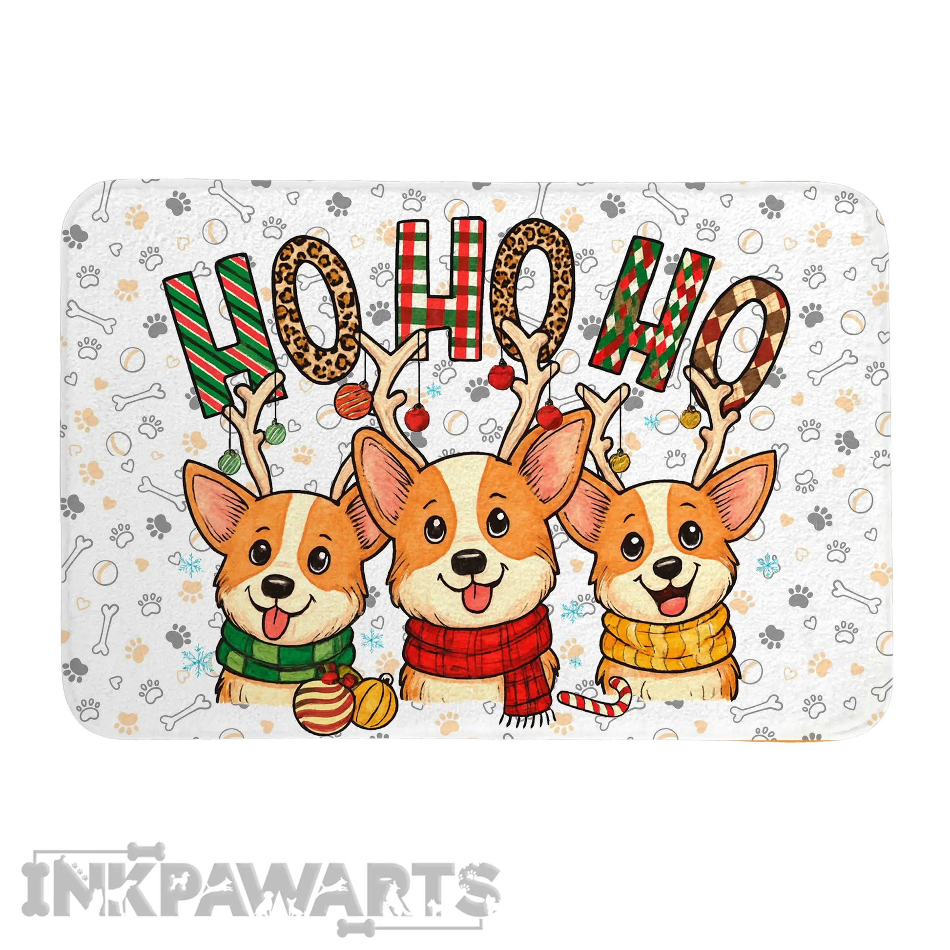Corgi Doormat Merry Christmas HoHoHo