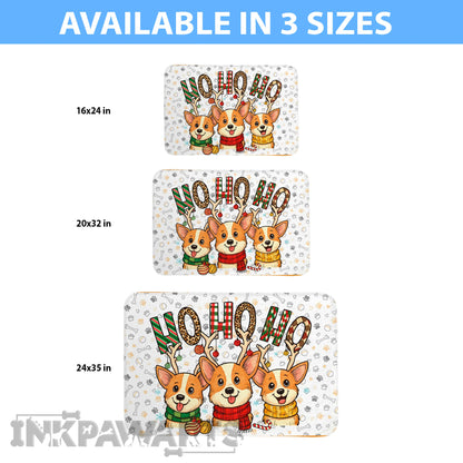 Corgi Doormat Merry Christmas HoHoHo