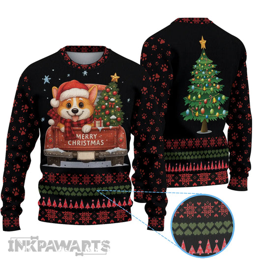 Corgi Sweater Funny Corgi Christmas Car and Tree