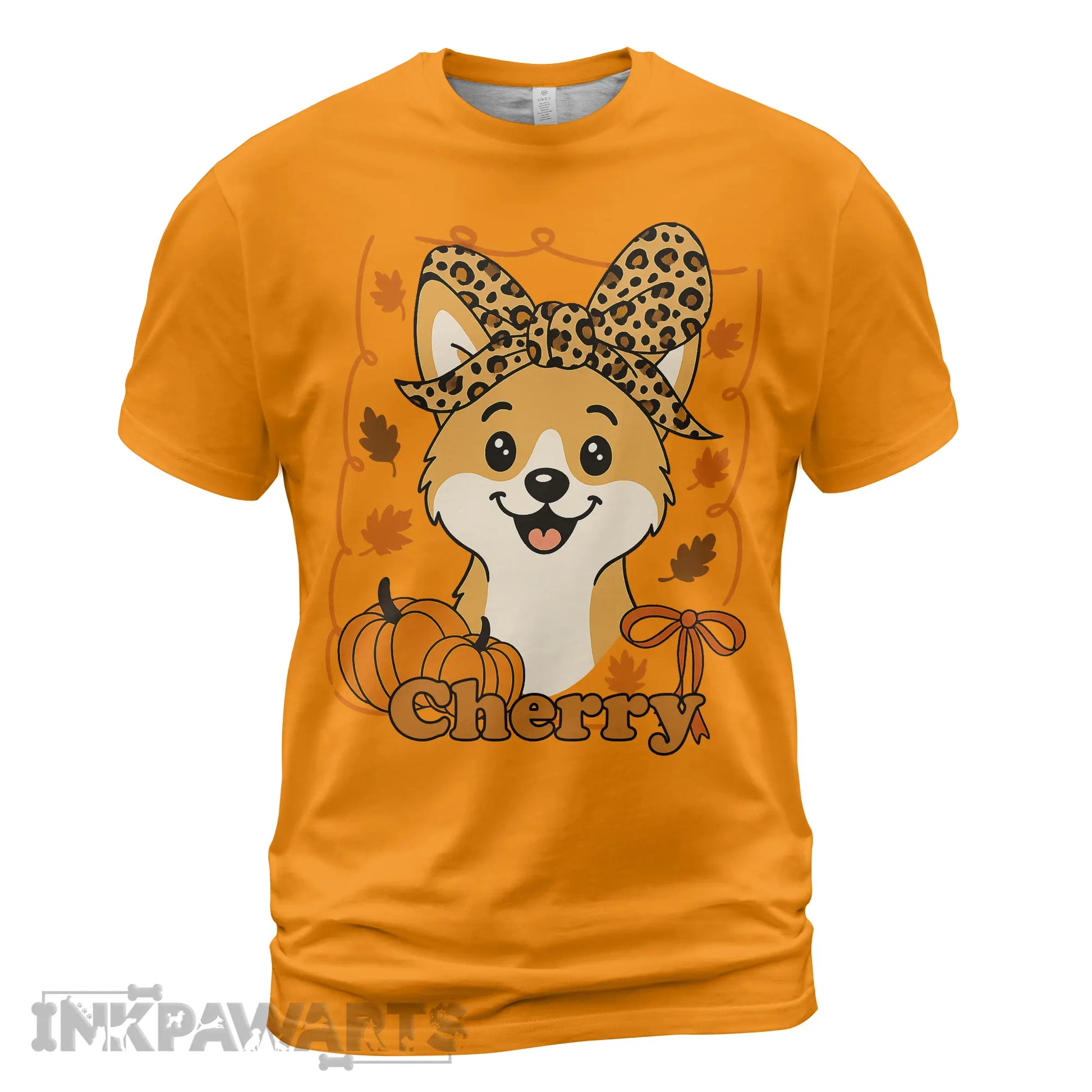Corgi T-Shirt Cute Thanksgiving Dog Tee with Pumpkins and Fall Leaves