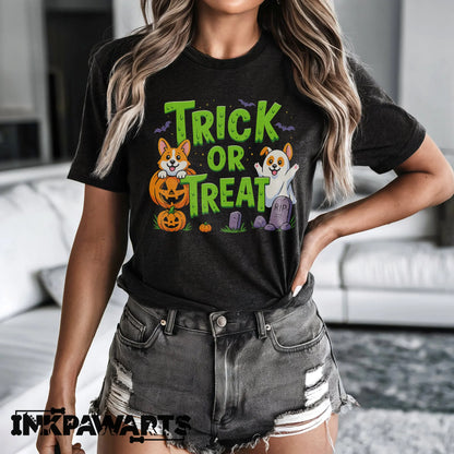 Corgi T-Shirt Trick or Treat Halloween Dog Costume Tee