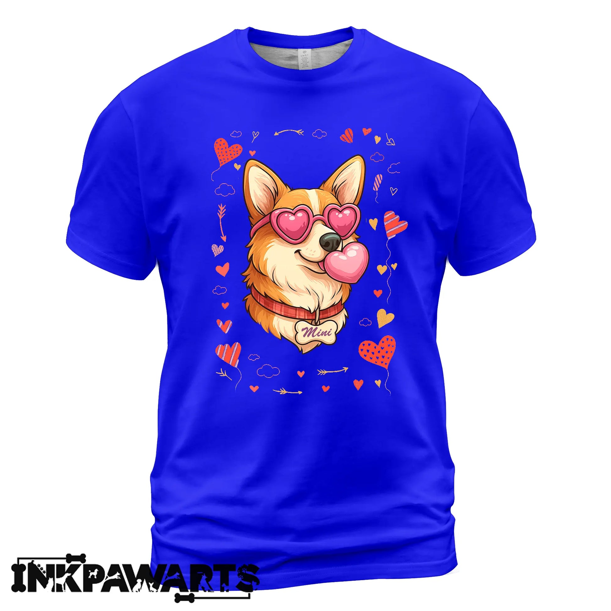 Cute Corgi Valentine Shirt with Heart Glasses