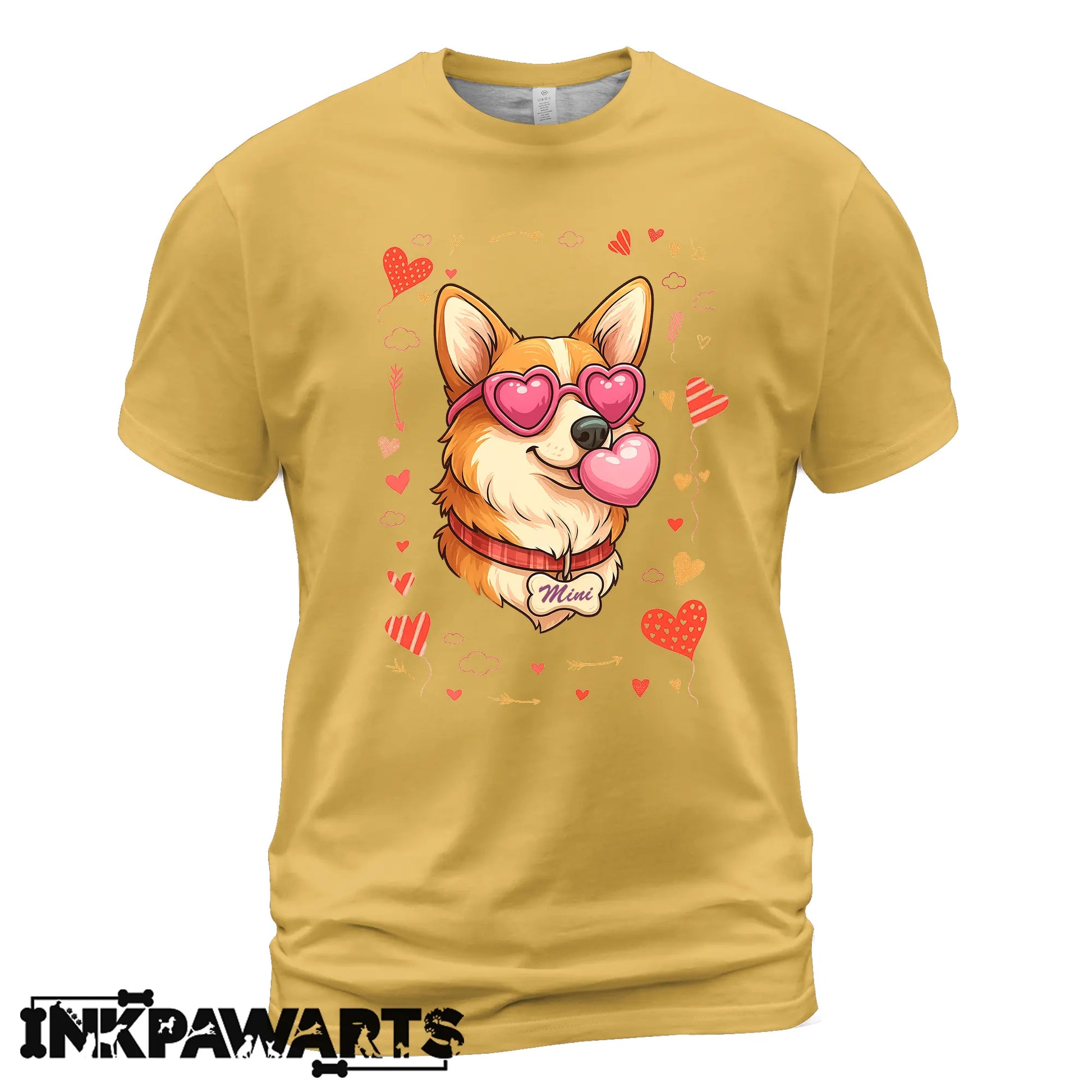 Cute Corgi Valentine Shirt with Heart Glasses
