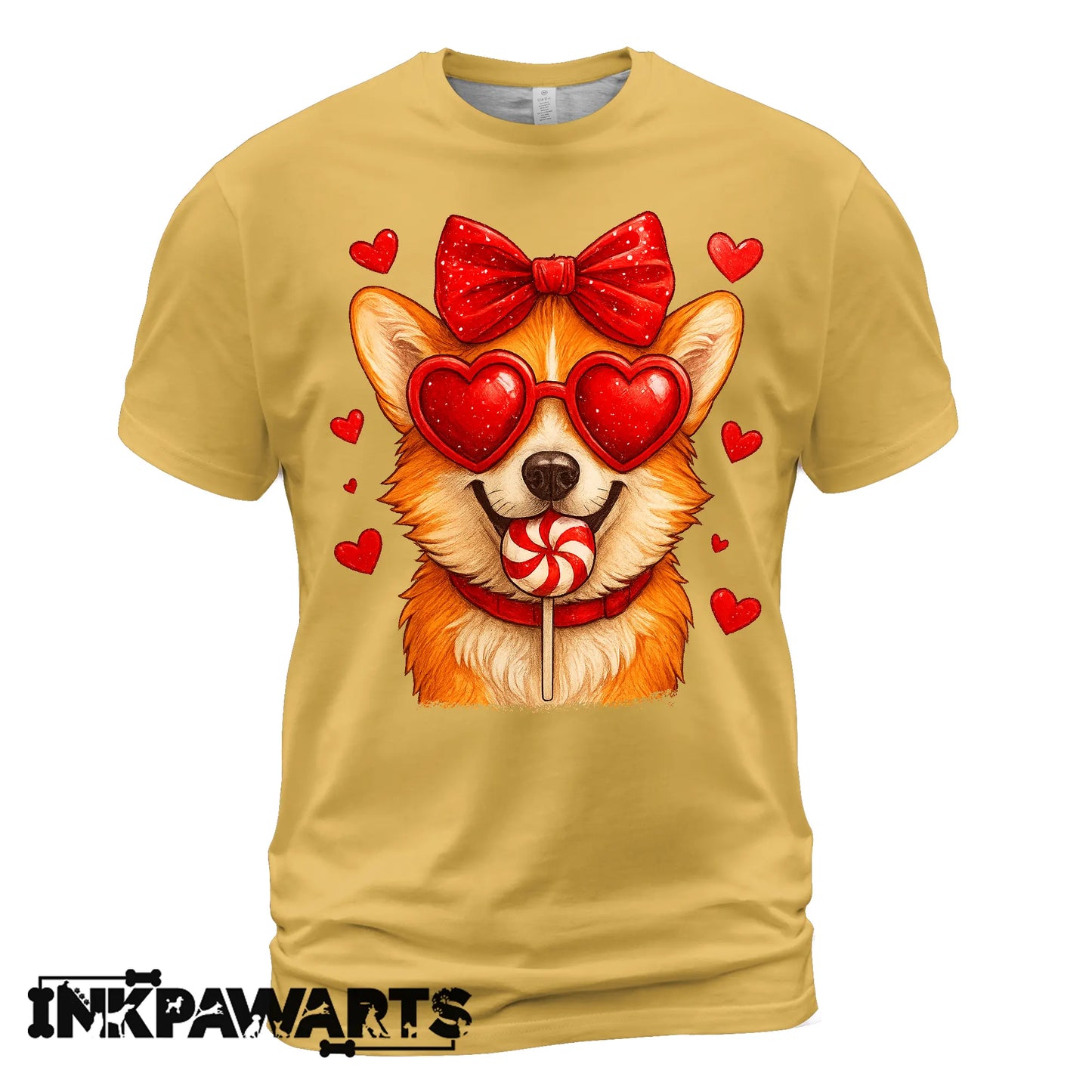 Cute Corgi Valentine T-Shirt – Corgi Love Shirt with Heart Lollipop