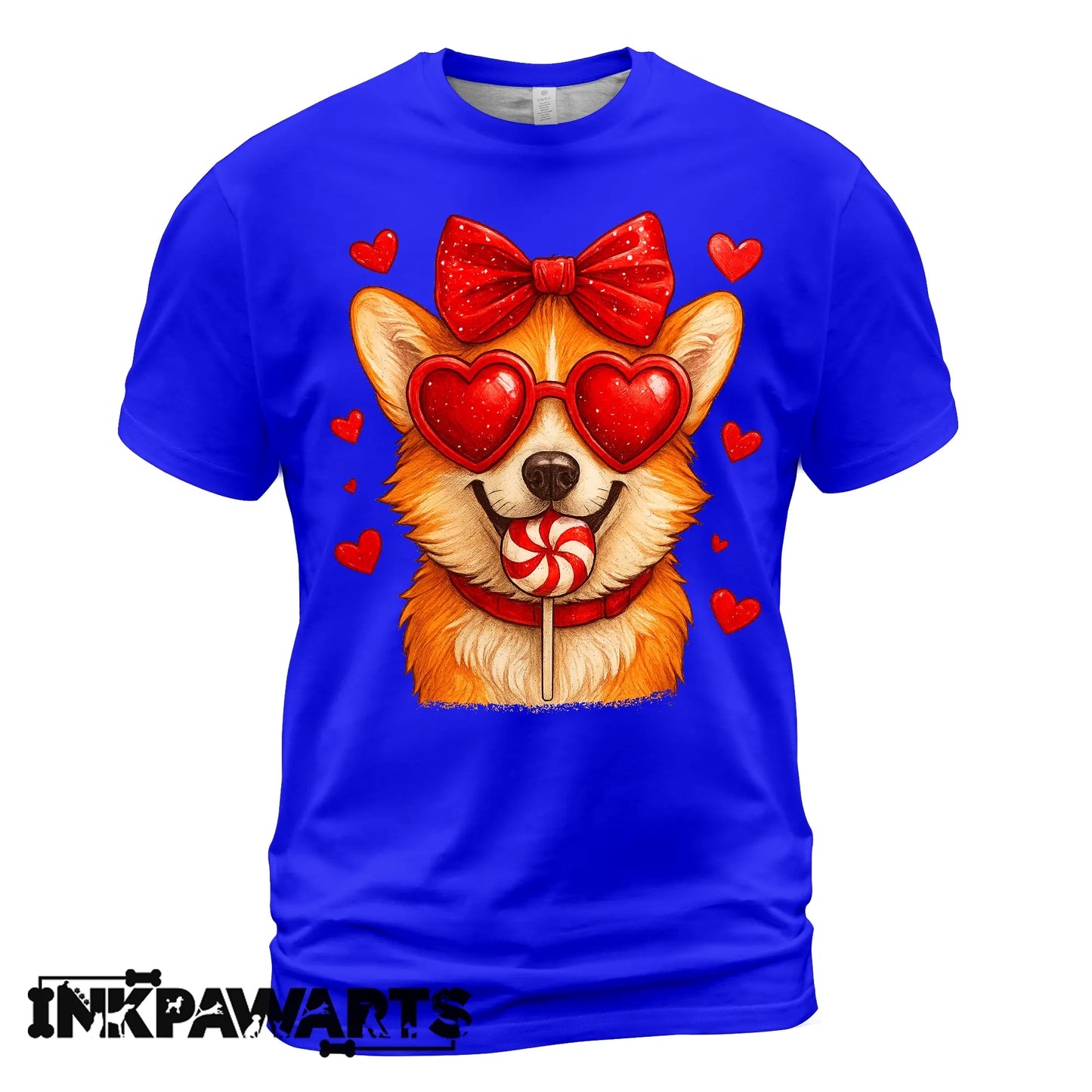 Cute Corgi Valentine T-Shirt – Corgi Love Shirt with Heart Lollipop