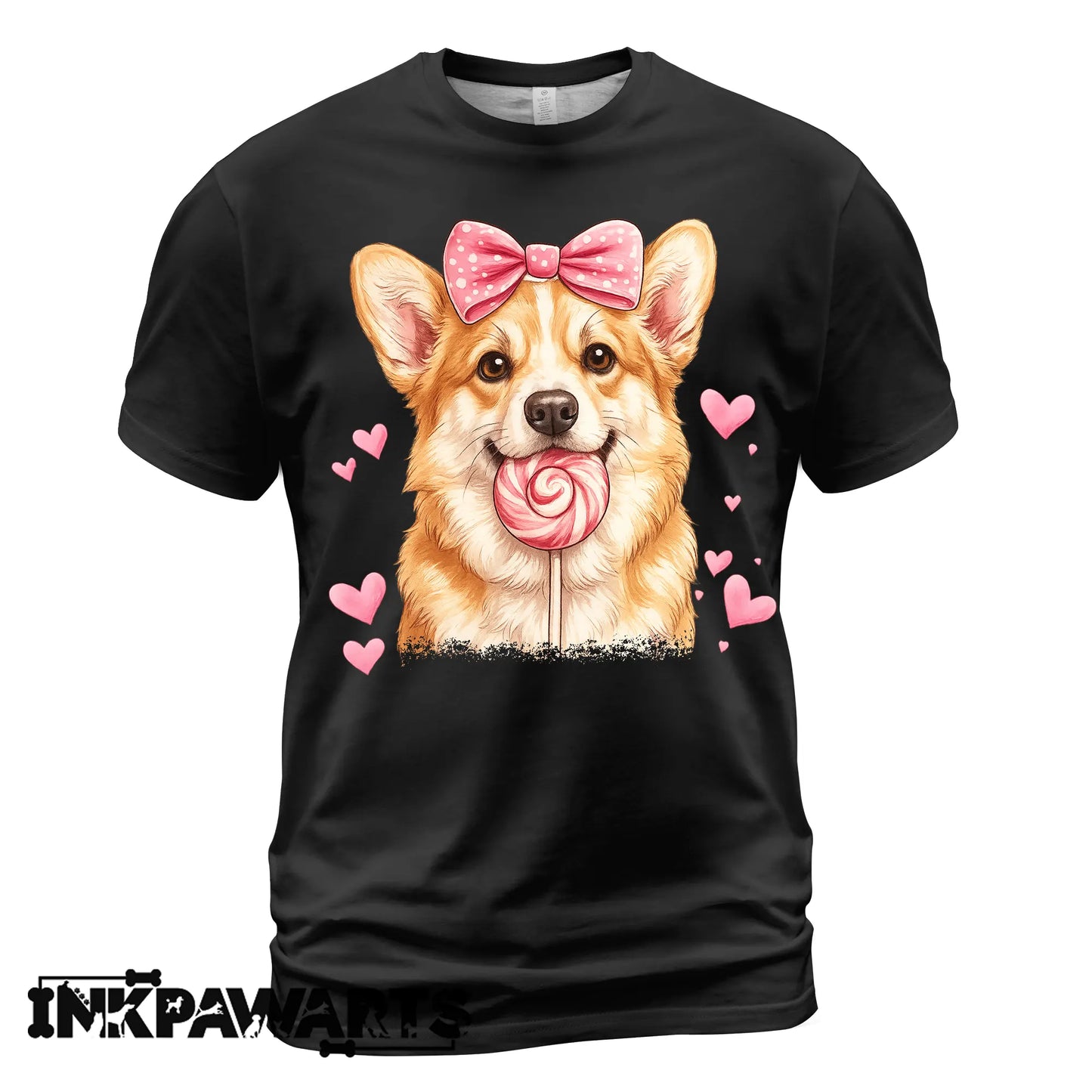 Cute Corgi Valentine T-Shirt – Corgi Love Shirt with Heart Lollipop