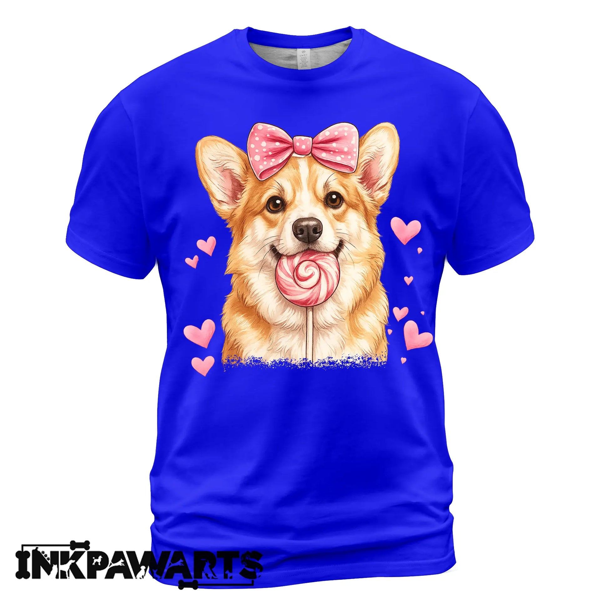 Cute Corgi Valentine T-Shirt – Corgi Love Shirt with Heart Lollipop
