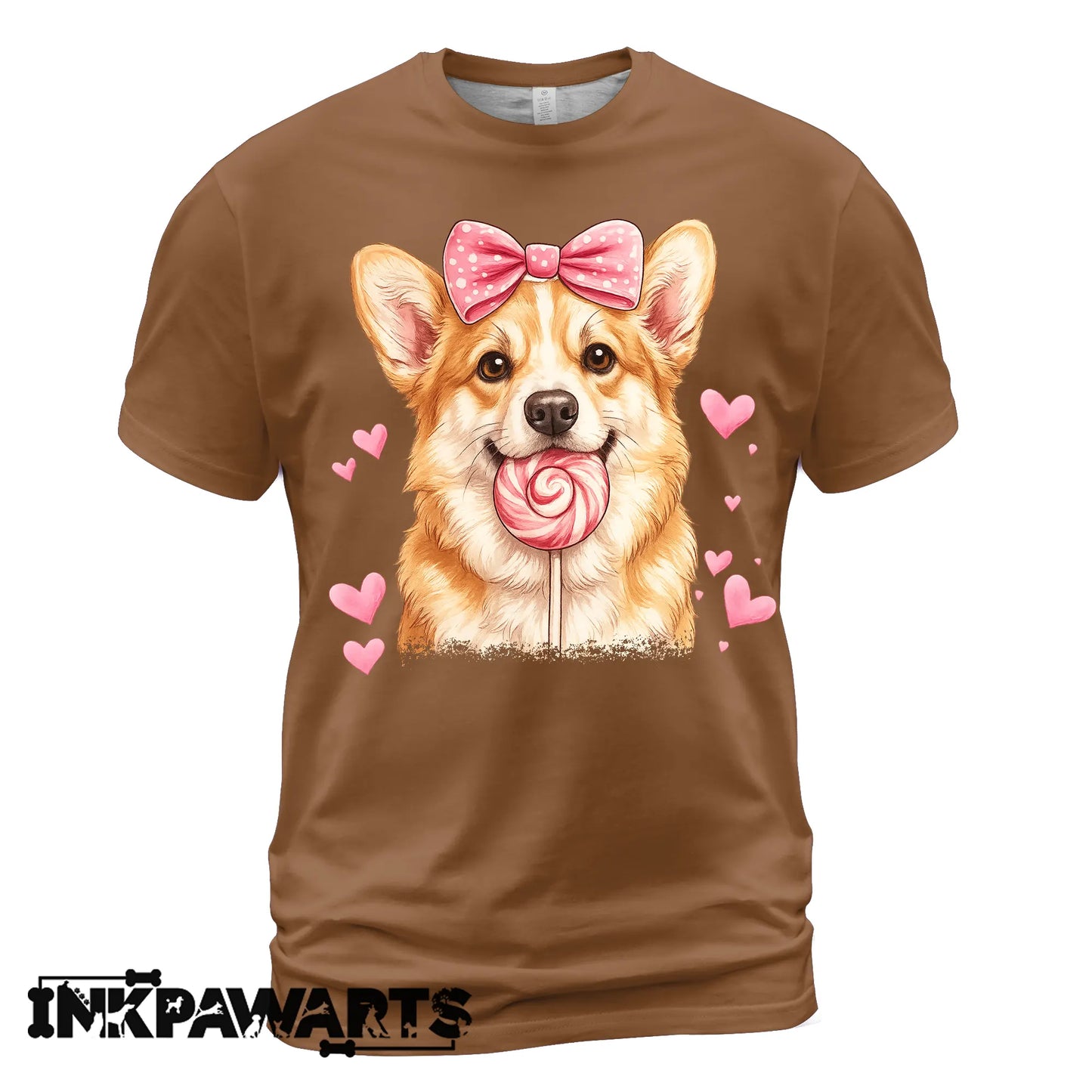 Cute Corgi Valentine T-Shirt – Corgi Love Shirt with Heart Lollipop