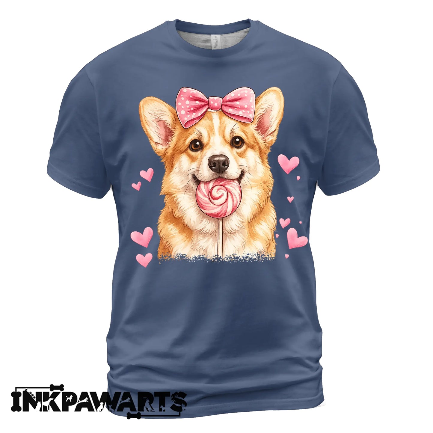 Cute Corgi Valentine T-Shirt – Corgi Love Shirt with Heart Lollipop