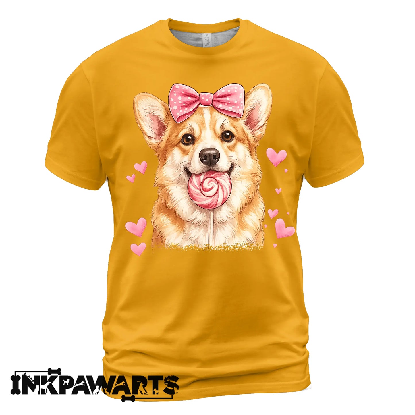 Cute Corgi Valentine T-Shirt – Corgi Love Shirt with Heart Lollipop