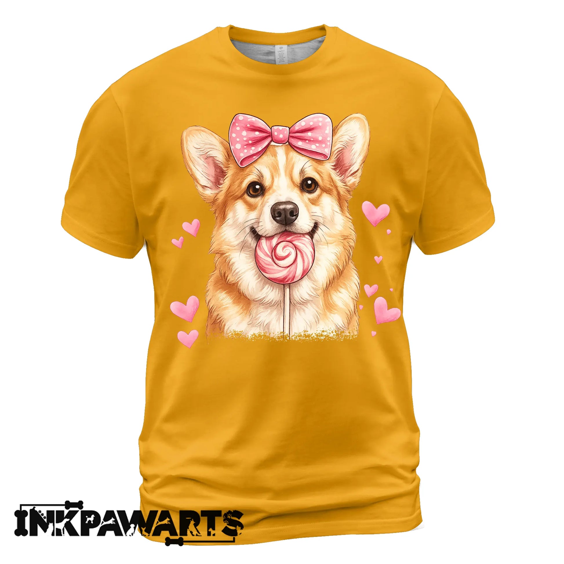Cute Corgi Valentine T-Shirt – Corgi Love Shirt with Heart Lollipop