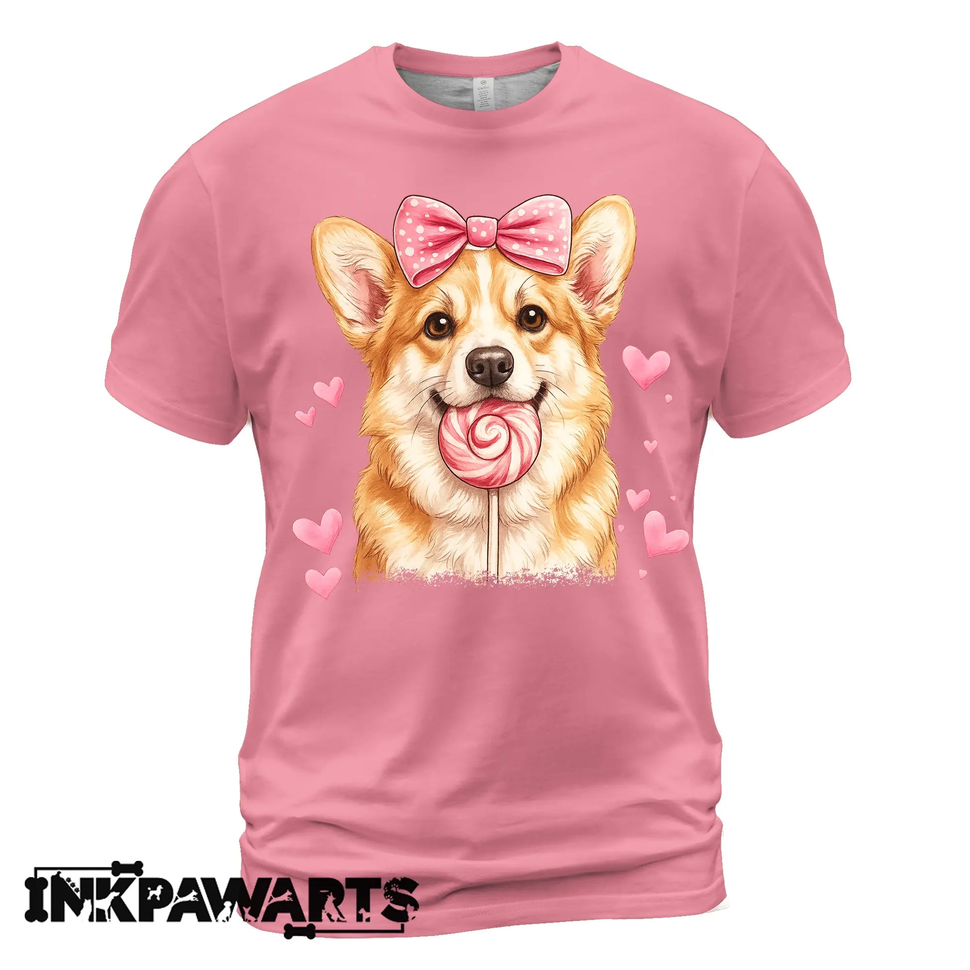 Cute Corgi Valentine T-Shirt – Corgi Love Shirt with Heart Lollipop