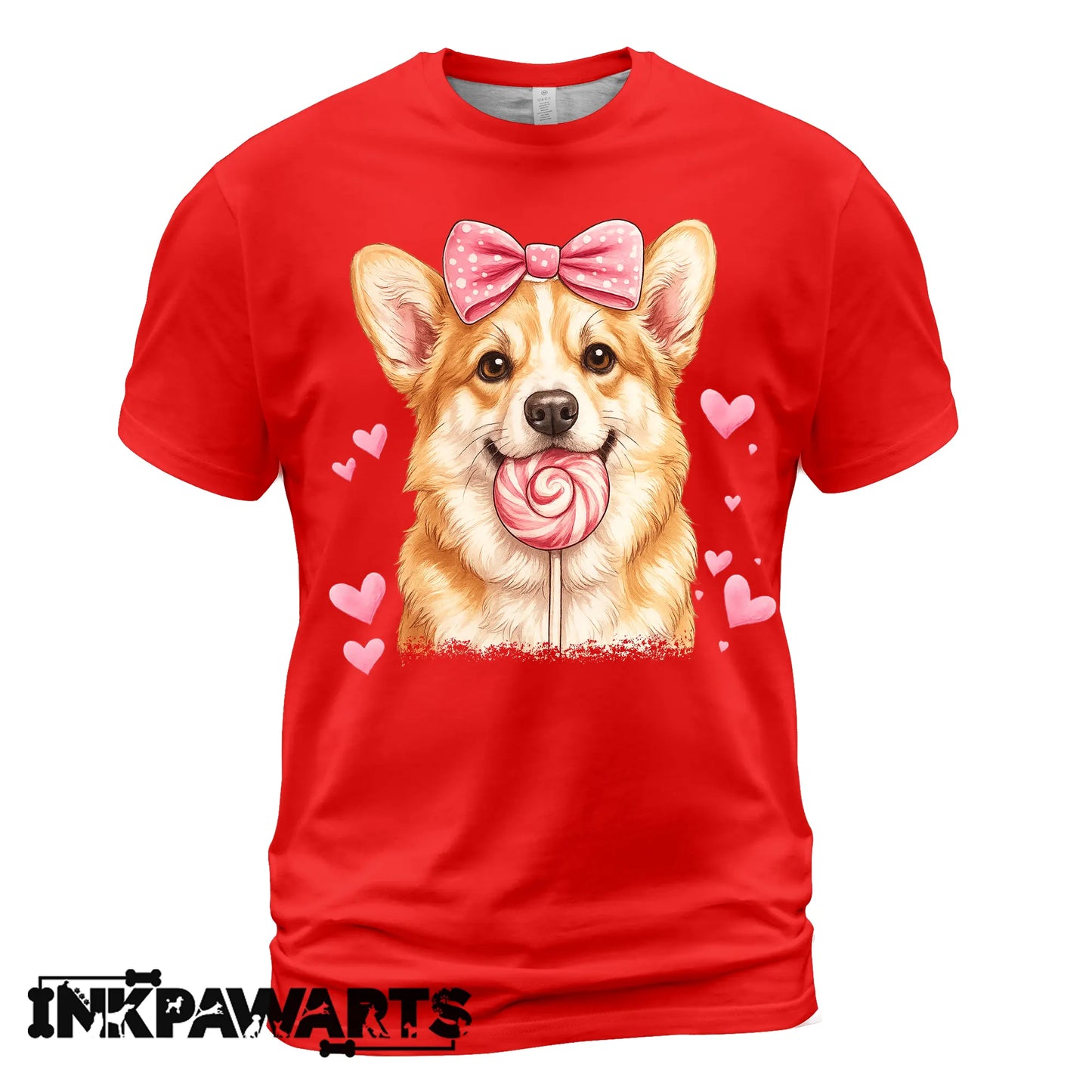 Cute Corgi Valentine T-Shirt – Corgi Love Shirt with Heart Lollipop