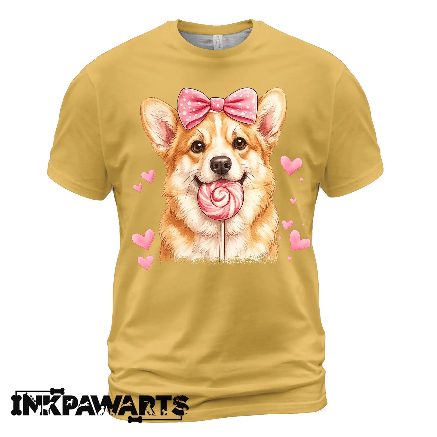 Cute Corgi Valentine T-Shirt – Corgi Love Shirt with Heart Lollipop