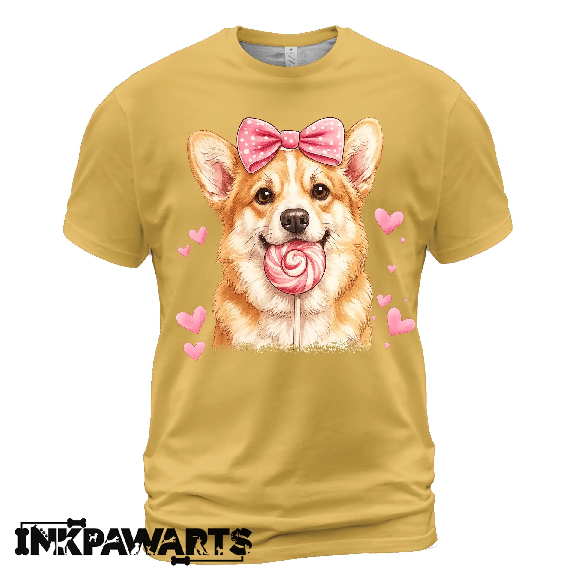 Cute Corgi Valentine T-Shirt – Corgi Love Shirt with Heart Lollipop