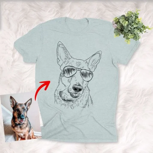 Dog Shirts Portrait Hand Drawing, Dog Parents, Gift For Dog Lover Personalized
