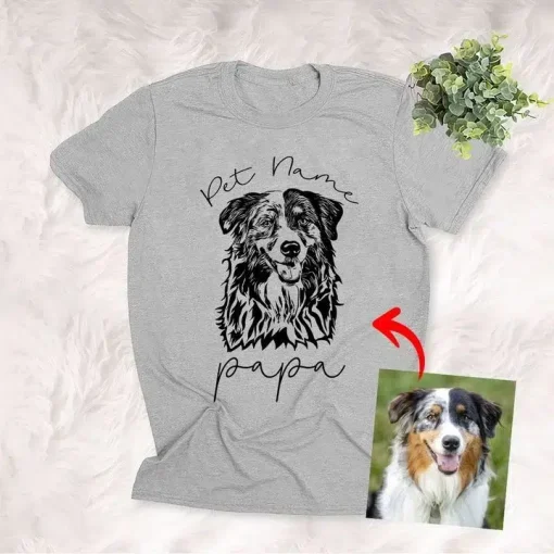 Dog Shirts Dog Papa Dog Mama To Be Owner Customized Unisex T-Shirt Gift For Dog Papa