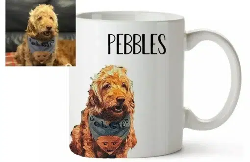 Dog Mug Personalised dog cat photo mug cartoon your pet Father's dayGift