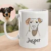 Dog Mug Custom Hand-Drawn Dog Pet Photo Mug, Coffee Mug With Name, Personalized Gift Dog Lovers Owners, Dog Mom Mug Gift, Dog Dad Mug Gift, Handmade