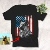 Dog Shirts Personalized American Flag Dog Photo Independence Day 4th July T-Shirt