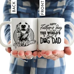 Dog Mug Personalized Happy Father's Day Custom Dog Photo For Dad Mug