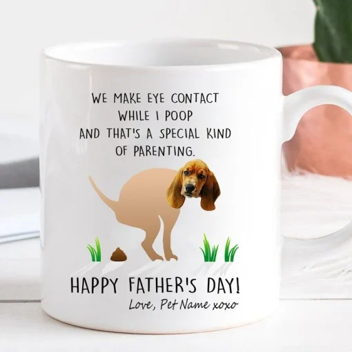 Dog Mug Customized Dog Face Funny Happy Father's Day Mug