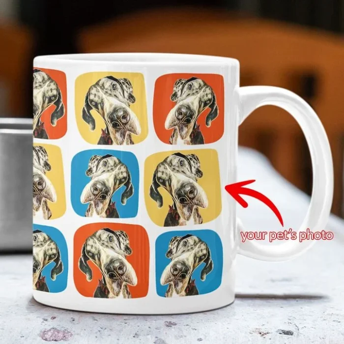 Dog Mug Personalized Colorful Painting Dog Photo Randomly Background Mug