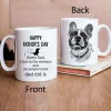 Dog Mug Happy father's day. Sorry dad, i fart in the elevator, and let people think dad did it hand drawn pet portrait personalized mug gift for fur dad, dog lover
