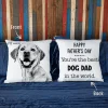 Dog Pillow Happy father's day. You are the best dog dad in the world hand drawn portrait dog photo pillow case gift for fur dad, dog lover, Father's Day, Mother's Day