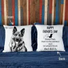 Dog Pillow Happy father's day. Sorry dad, i fart in the elevator, and let people think dad did it hand drawn portrait dog photo pillow case gift for fur dad, dog lover, Father's Day, Mother's Day