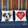Dog Pillow Love Is Four-Legged World Hand Drawn Portrait Dog Photo Pillow Case Gift For Fur Dad, Fur Mom Dog Lover, Father's Day, Mother's Day