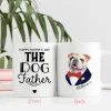 Dog Mug The Dog Father Colorful Painting Pet Portrait In Vest Personalized Mug Gift For Fur Dad, Dog Lover
