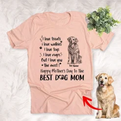 Dog Shirts I Love Treats I Love Walkies Personalized Mother's Day Shirt Gift For Dog Mama