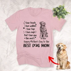 Dog Shirts I Love Treats I Love Walkies Personalized Mother's Day Shirt Gift For Dog Mama