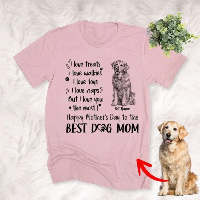 Dog Shirts I Love Treats I Love Walkies Personalized Mother's Day Shirt Gift For Dog Mama