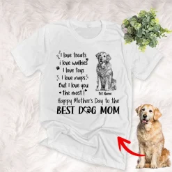 Dog Shirts I Love Treats I Love Walkies Personalized Mother's Day Shirt Gift For Dog Mama