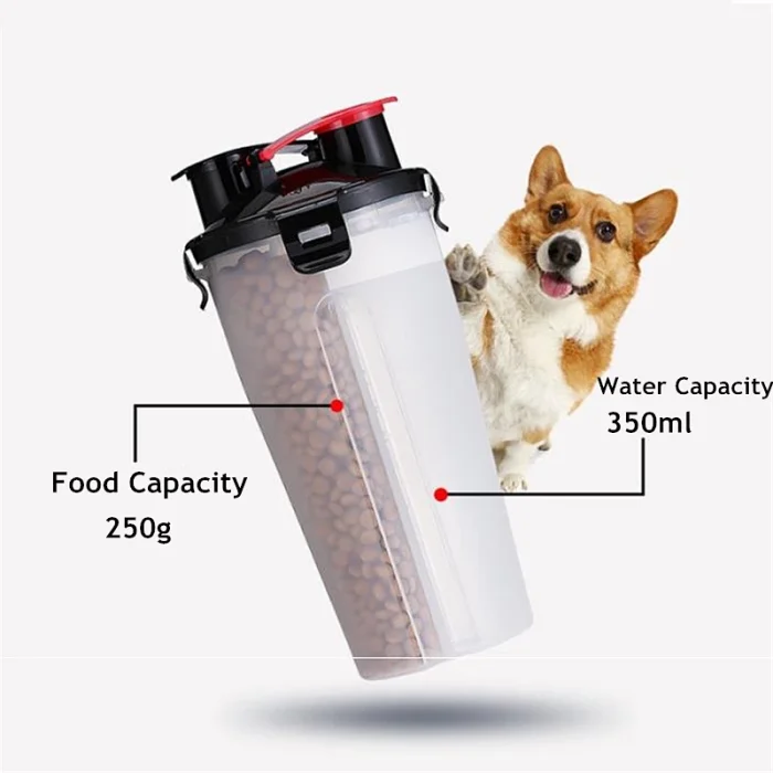 Dog Bowl 2 In 1 Pet Travel Water Bottle Foldable Dog feed Bow