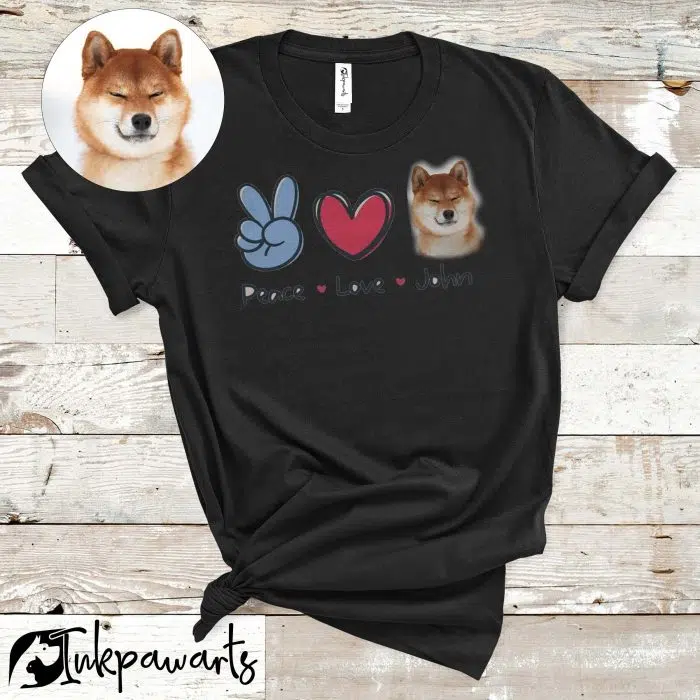 Personalized Dog Shirt Peace Love Dog Lovers Shirt, Gift for Mom, Gift for Her, Gift for Him, Animal Lovers