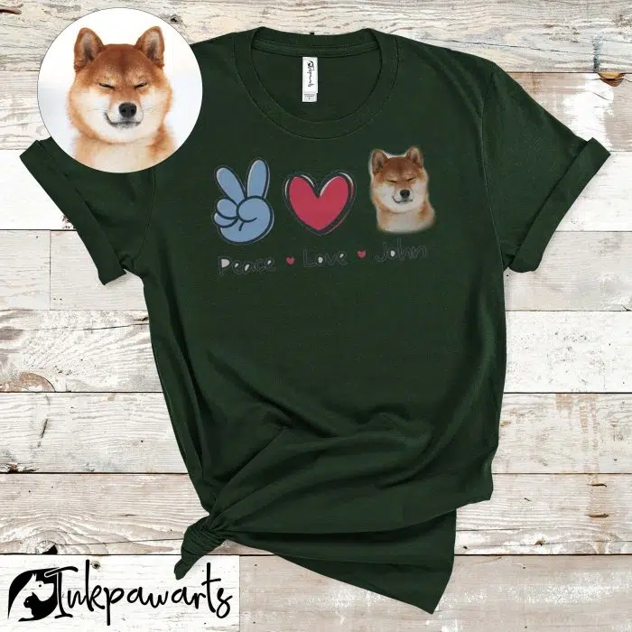 Personalized Dog Shirt Peace Love Dog Lovers Shirt, Gift for Mom, Gift for Her, Gift for Him, Animal Lovers