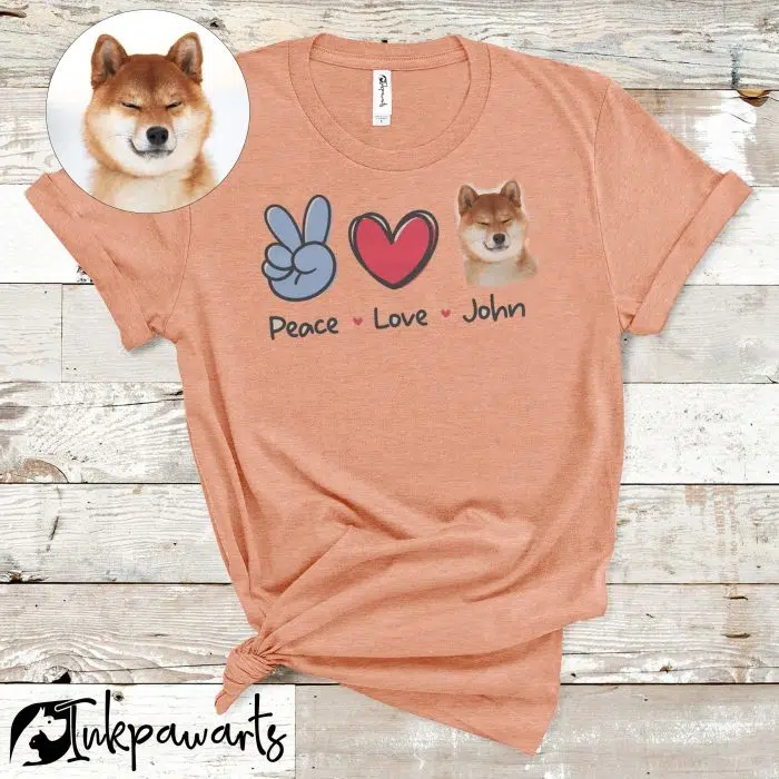 Personalized Dog Shirt Peace Love Dog Lovers Shirt, Gift for Mom, Gift for Her, Gift for Him, Animal Lovers