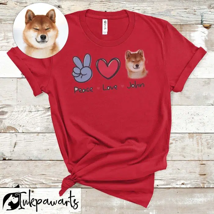 Personalized Dog Shirt Peace Love Dog Lovers Shirt, Gift for Mom, Gift for Her, Gift for Him, Animal Lovers