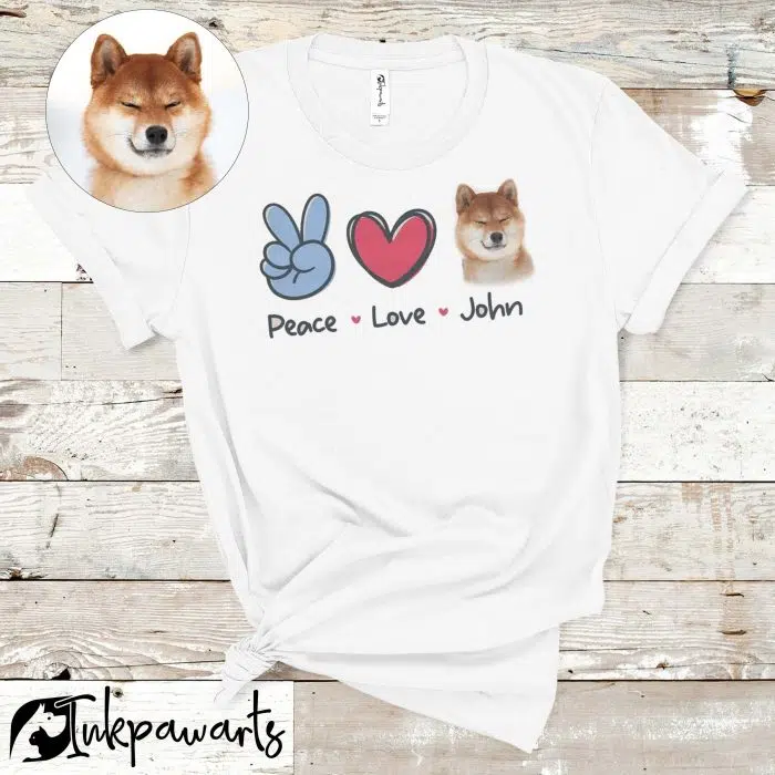 Personalized Dog Shirt Peace Love Dog Lovers Shirt, Gift for Mom, Gift for Her, Gift for Him, Animal Lovers