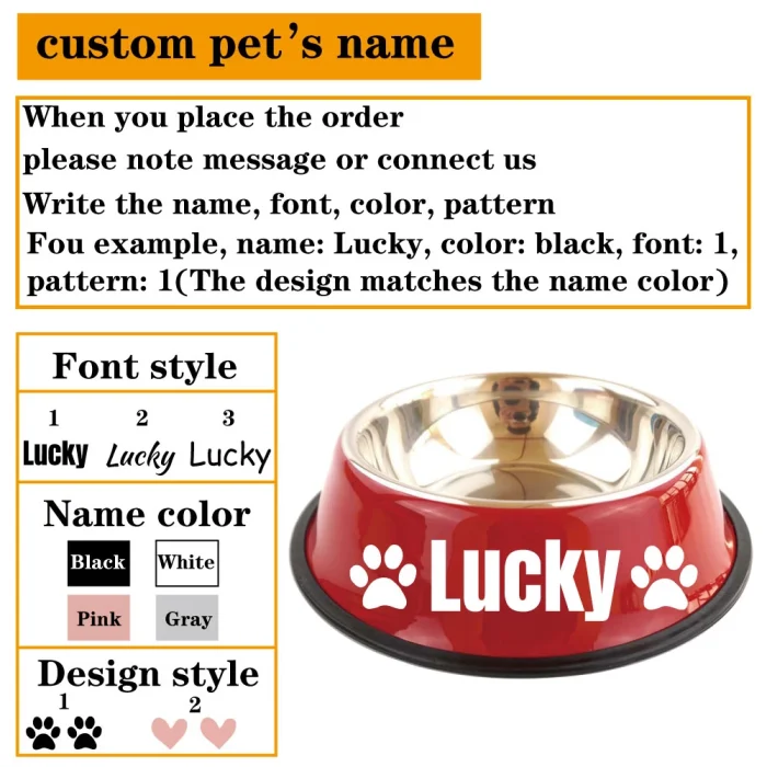 Dog Bowl Personalized Name For Cat Dog Stainless Steel INK67452