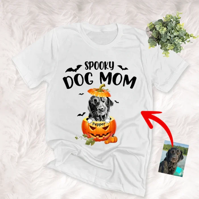 Custom Dog T Shirt Halloween With Pumpkin
